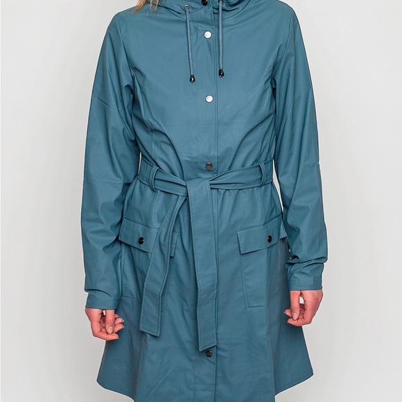 RAINS Curve Rain Jacket Blue XXS/XS NWT - Picture 9 of 9